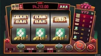 RTG 777 slot machine with BAR symbols