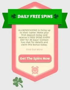 Daily Free Spins - All Wins Casino