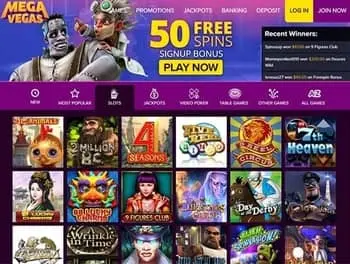 MegaVegas Online Casino Free Spins Bonus