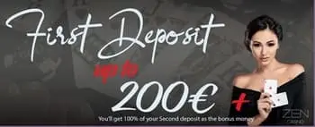 Zen Casino First Deposit Bonus