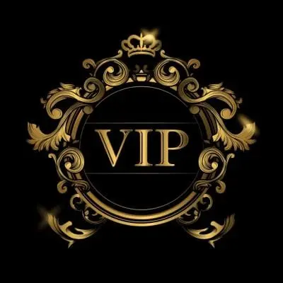 VIP logo with ornate gold design