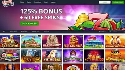 Fruits4Real Casino Homepage