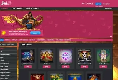 Jini Casino Homepage