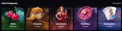 Casinomia Games selection Casinomia Games selection