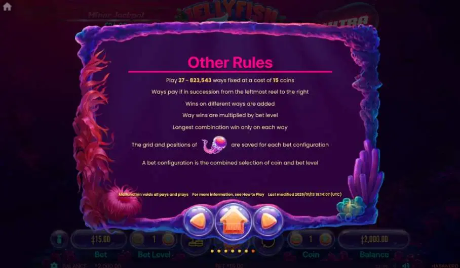 Jellyfish Flow Ultra Slot Game Rules