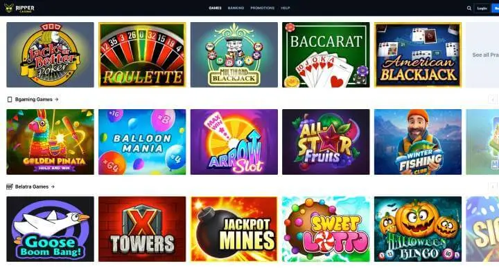 Ripper Casino games screenshot