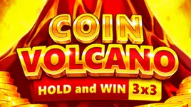 Coin Volcano slot featuring a volcano erupting with coins