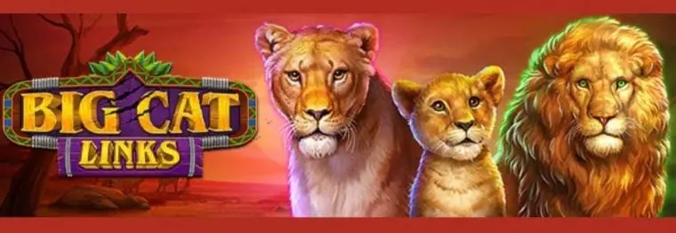 Big Cat Links slot game with African animals in a safari desert theme