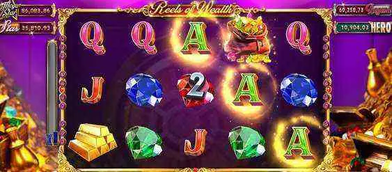 Reels of Wealth online slot machine interface