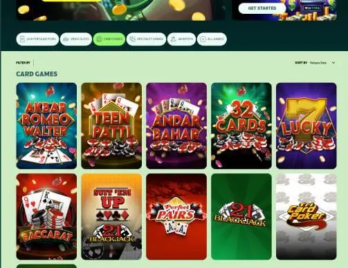 Mega Medusa Casino card games screenshot