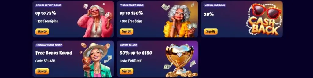 SpinGranny Casino Bonuses screenshot