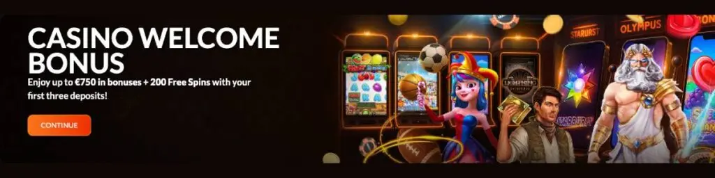 MaxiBet Casino Welcome Bonus Screenshot