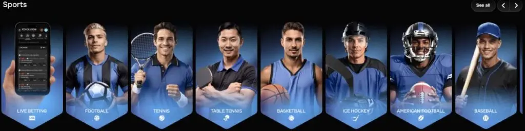 Revolution Casino Sp[orts Screenshot