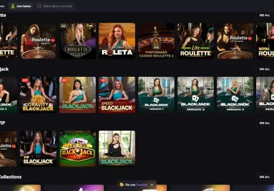 Mateslots Casino live games screenshot