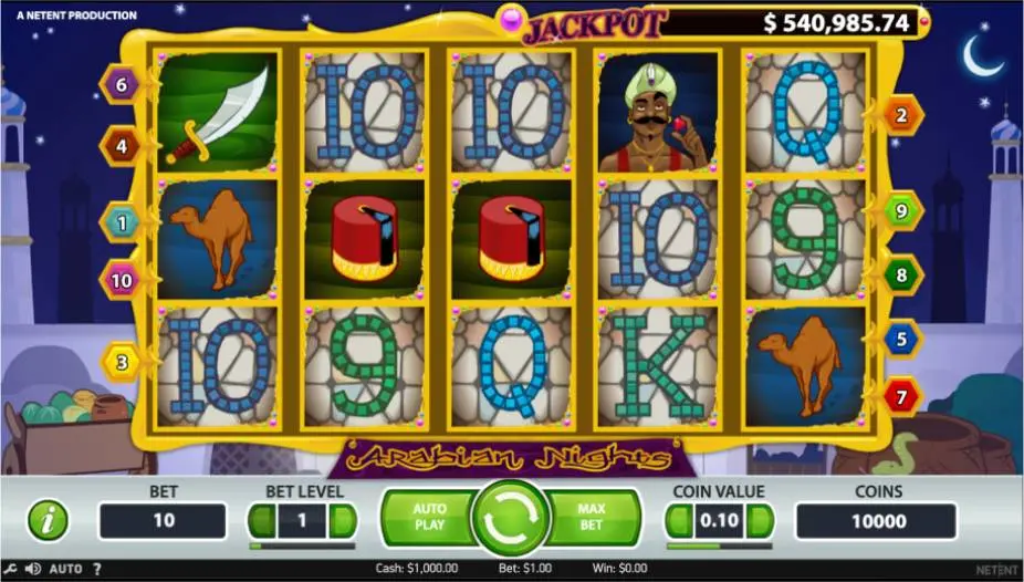 Arabian Nights Slot Design Screenshot