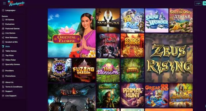 Avantgarde Casino online slots screenshot