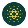 Cardano (ADA) cryptocurrency icon displayed in yellow on a dark green circular background, matching CasinosHub’s flat vector style.