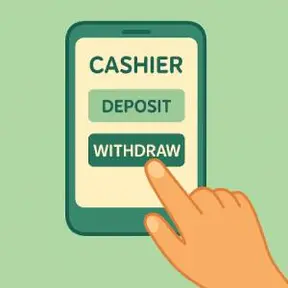 Open the cashier and switch to Withdraw