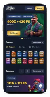 Gangsta Casino mobile screenshot