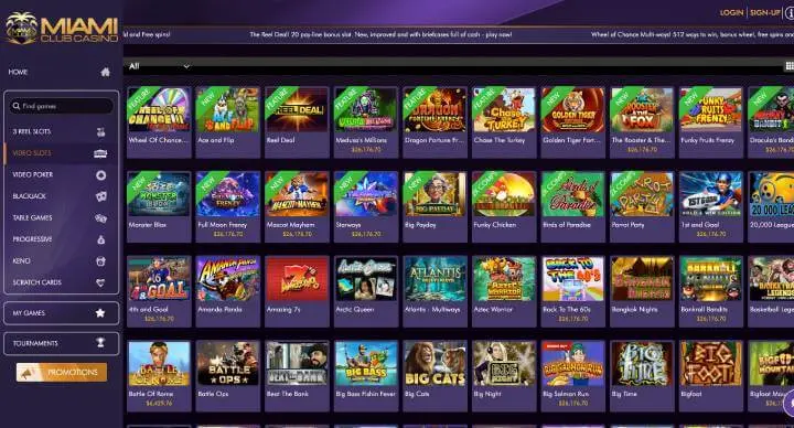 Miami Club Casino video slots screenshot