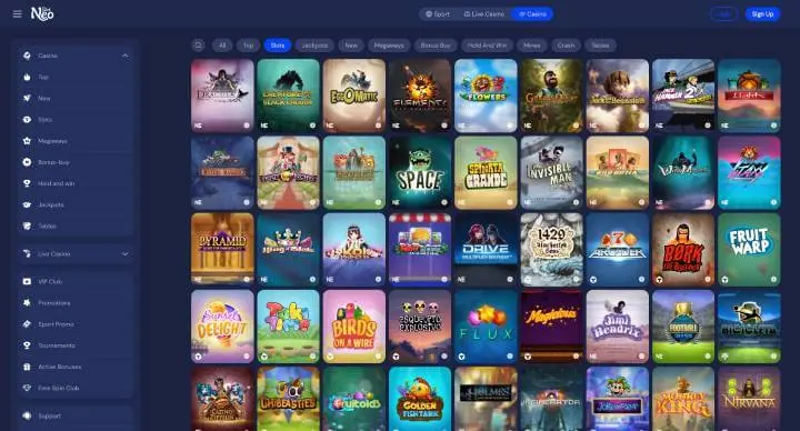 SlotNeo Casino online slots screenshot