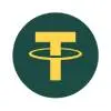 Tether (USDT) cryptocurrency icon in CasinosHub style with a dark-green circular background and yellow logo.