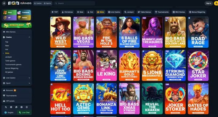 EgoGames Casino online pokies screenshot