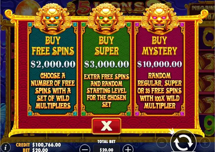 5 Lions Megaways™ 2 Slot Free Spins Choice Image