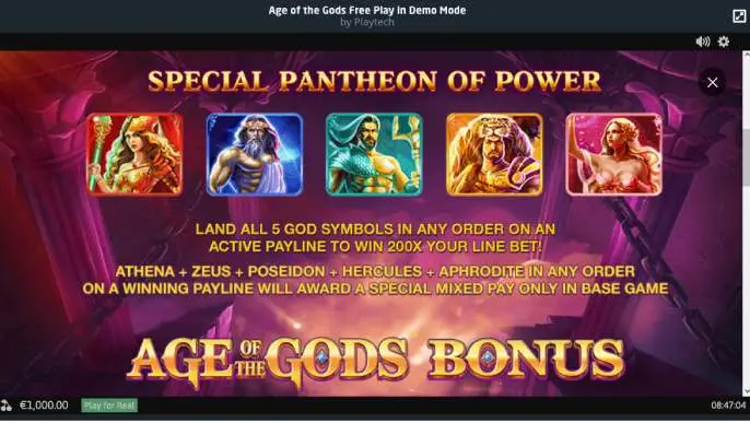 Age of the Gods Slot Bonus image