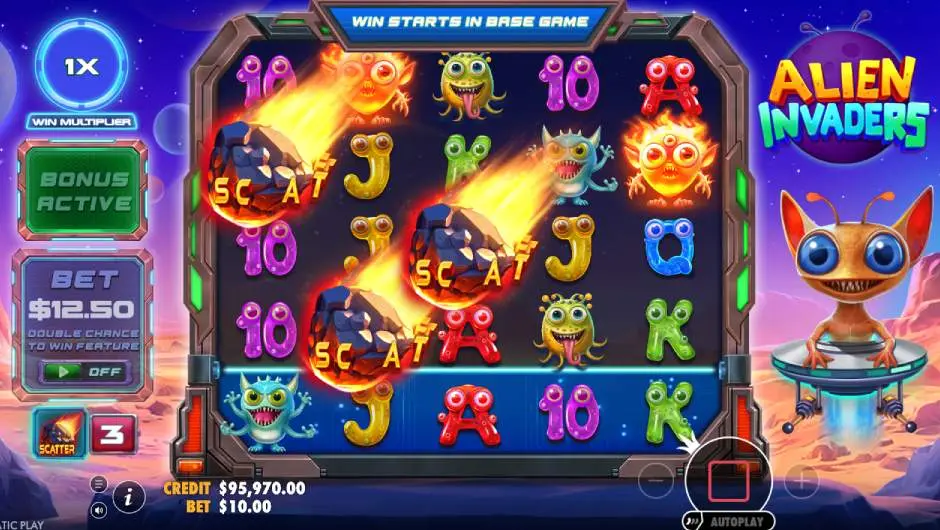Alien Invaders Pokies Game Free Spins trigger SS
