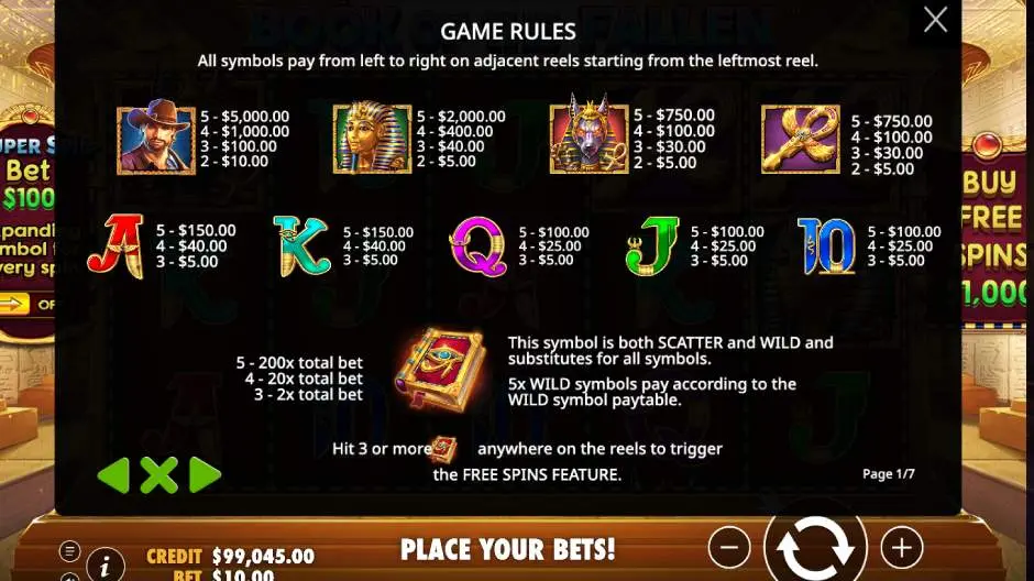 Book of the Fallen Game Rules