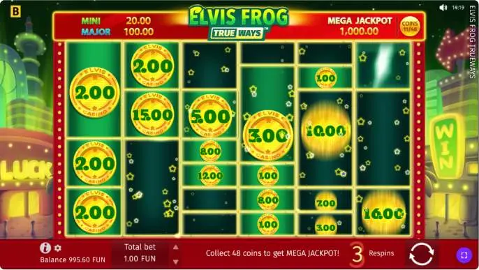 Elvis Frog Trueways Slot Coin Respin Bonus Feature image