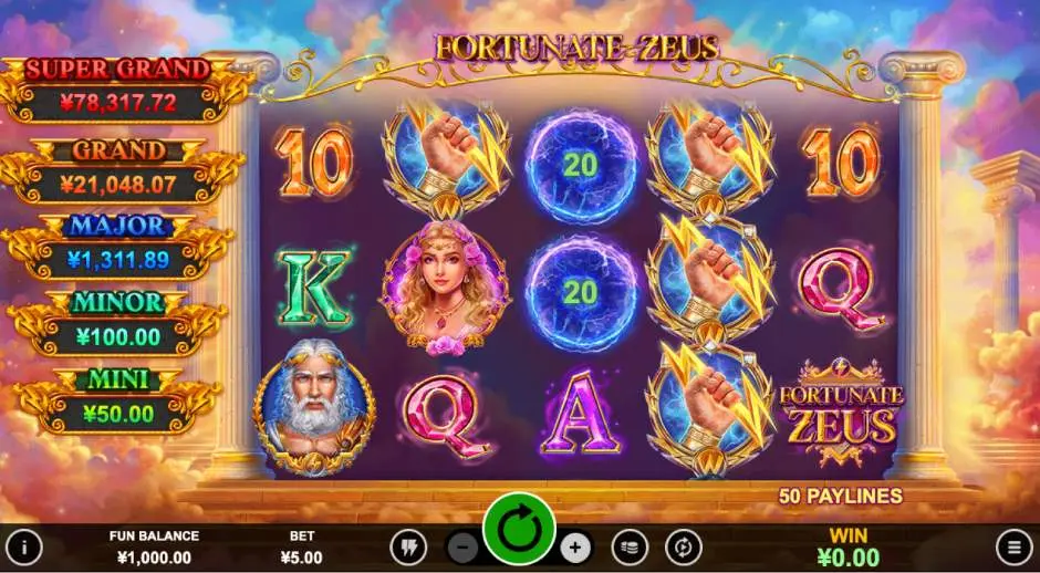 Fortunate Zeus Pokie Game Reels and Symbols