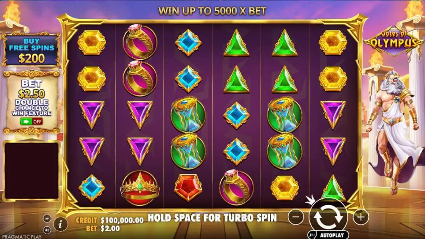 Gates of Olympus Pokies game background image for demo