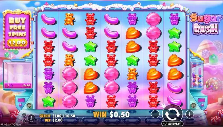 Sugar Rush Pokies Symbols Screenshot