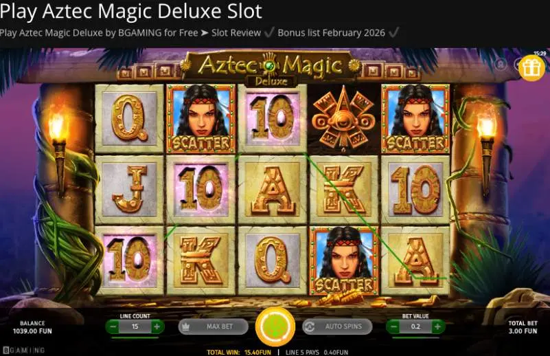 Aztec Magic Deluxe Slot Free Spins with Retrigger