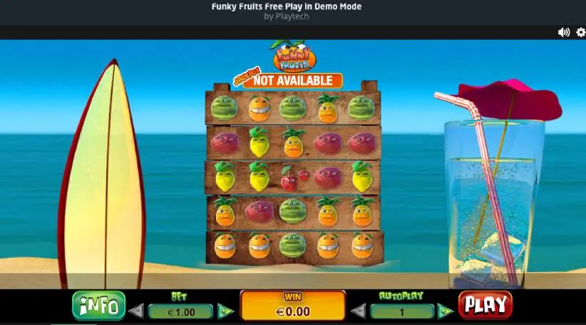 Funky Fruits Slot symbols and reels image