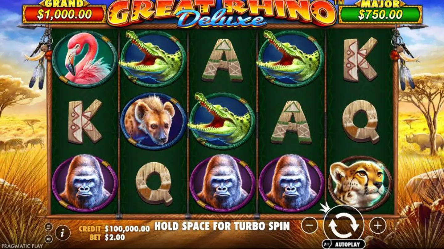 Great Rhino Deluxe Slot Demo Play Background
