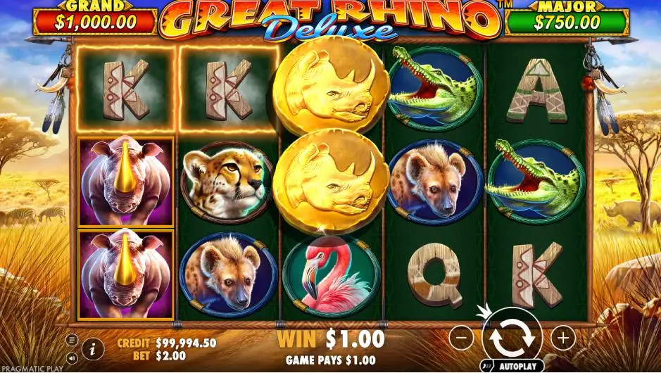 Great Rhino Deluxe Slot Respins Symbols