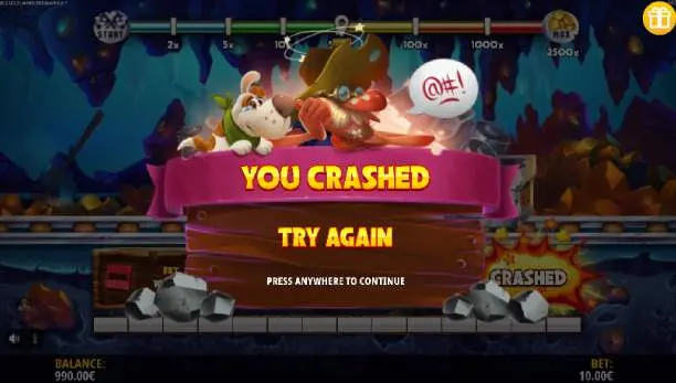 Gus’s Gold Minecart Mayhem Crash Game Crashed