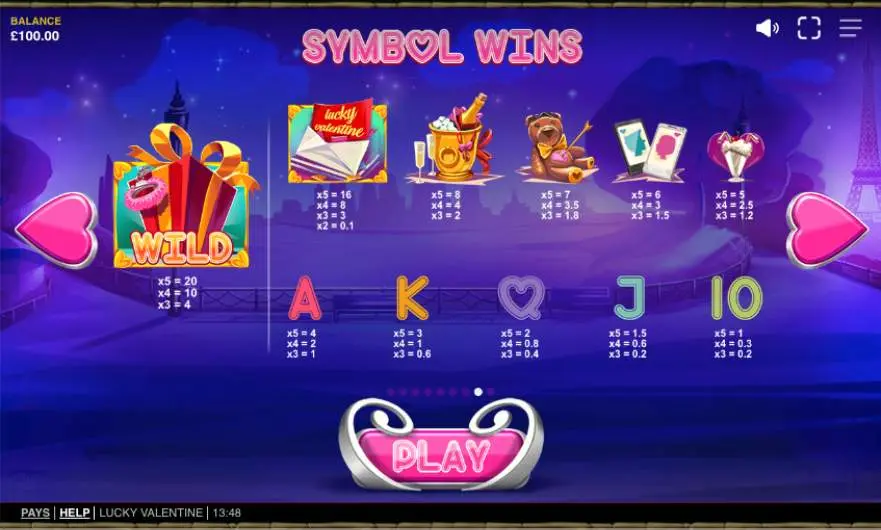 Lucky Valentine Slot Game Rules