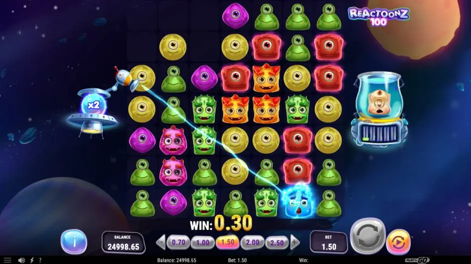Reactoonz 100 Slot Multipler Image